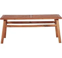 Patio Wood Coffee Table - Brown - Walker Edison OW42VINCTBR