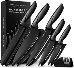 Home Hero - Kitchen Knives - Chef Knife Set w/ Block - Stainless Steel