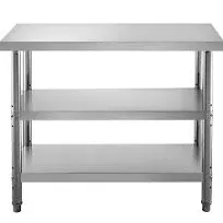 VEVOR Commercial Stainless Steel Table BBQ Prep Table Restaurant 122x45x85.5 cm