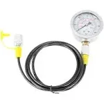 Hydraulic Pressure Test Kit, Akozon Hydraulic Pressure Gauge Hydraulic Hose Test Point Coupling M16 2-BSP1 / 4 0〜600BAR / 0〜8500PSI with 1.56m / 61.42inch Hose Kit