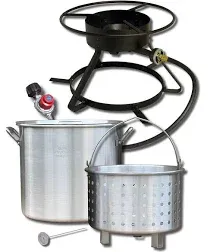 King Kooker Portable Propane 1 Burner Boiling and Steaming Cooker Package