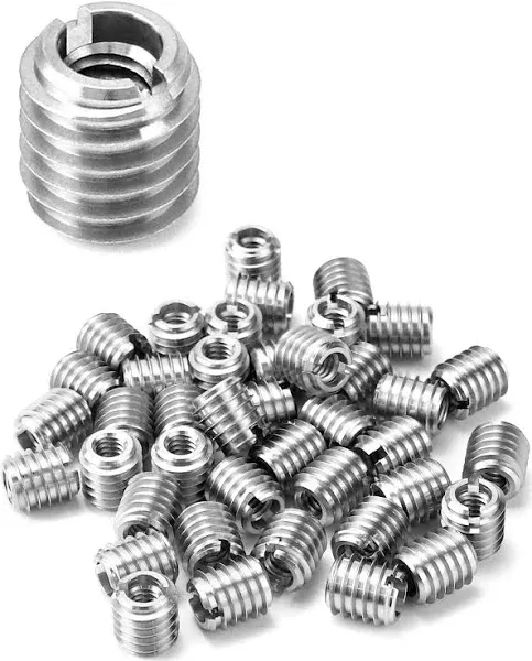 QWORK Stainless Steel Threaded Inserts for Hard-Wood