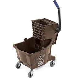 Carlisle 3690869 26 Qt. Brown Mop Bucket with Side Press Wringer