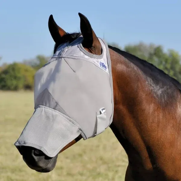 95CE Weanling Small Pony Cashel Comfort Crusader Long Nose Fly Mask Grey