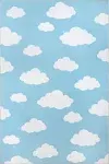 Nuloom Lilia Machine Washable Kids Cloud Area Rug - Light Blue 3' x 5'