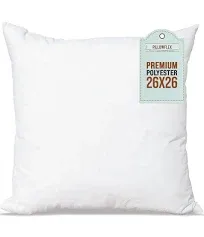 Pillowflex Set of 2 (12x12) Premium Polyester Pillow Inserts - European Square Pillow Forms, Machine Washable, Sham Pillow Insert, Down Throw Pillow Insert, Square Pillow Set, Made in USA