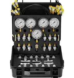 Hydraulic Pressure Test Kit, 5 Gauges (10/100/250/40<wbr/>0/600Bar) Max 10000Psi / 60M