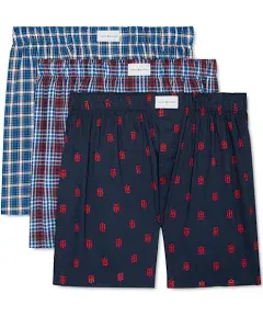 Tommy Hilfiger Glacier Men's 3-Pk. Classic Printed Poplin Boxers, US Small