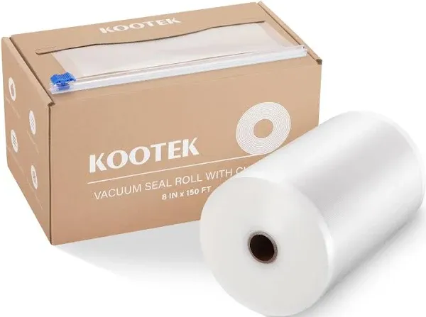 Kootek 8" x 150' Vacuum Sealer Bags Roll for Food with Cutter Dispenser, Commercial Grade Vacuum Seal Bags, BPA Free, Customized Size Food Bags for