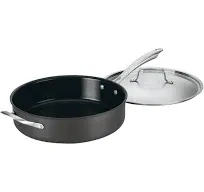 Cuisinart 5.5-Quart Saute Pan with Helper Handle and Cover GreenGourmet, Black