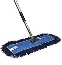 18&#034; White Premium Cotton Dust Mop Kit with Heavy Duty Mop Head and Handle