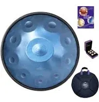 AS TEMAN HANDPAN, Handpan drum instrument in D Minor 10 Notes 432Hz 22 inches...