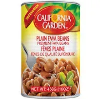 California Garden Premium Fava Beans Plain 450g (Case of 24)