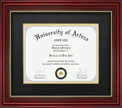 Core Art 11x14 Diploma Frame Display Certificates Mat Or Documents Without Mat