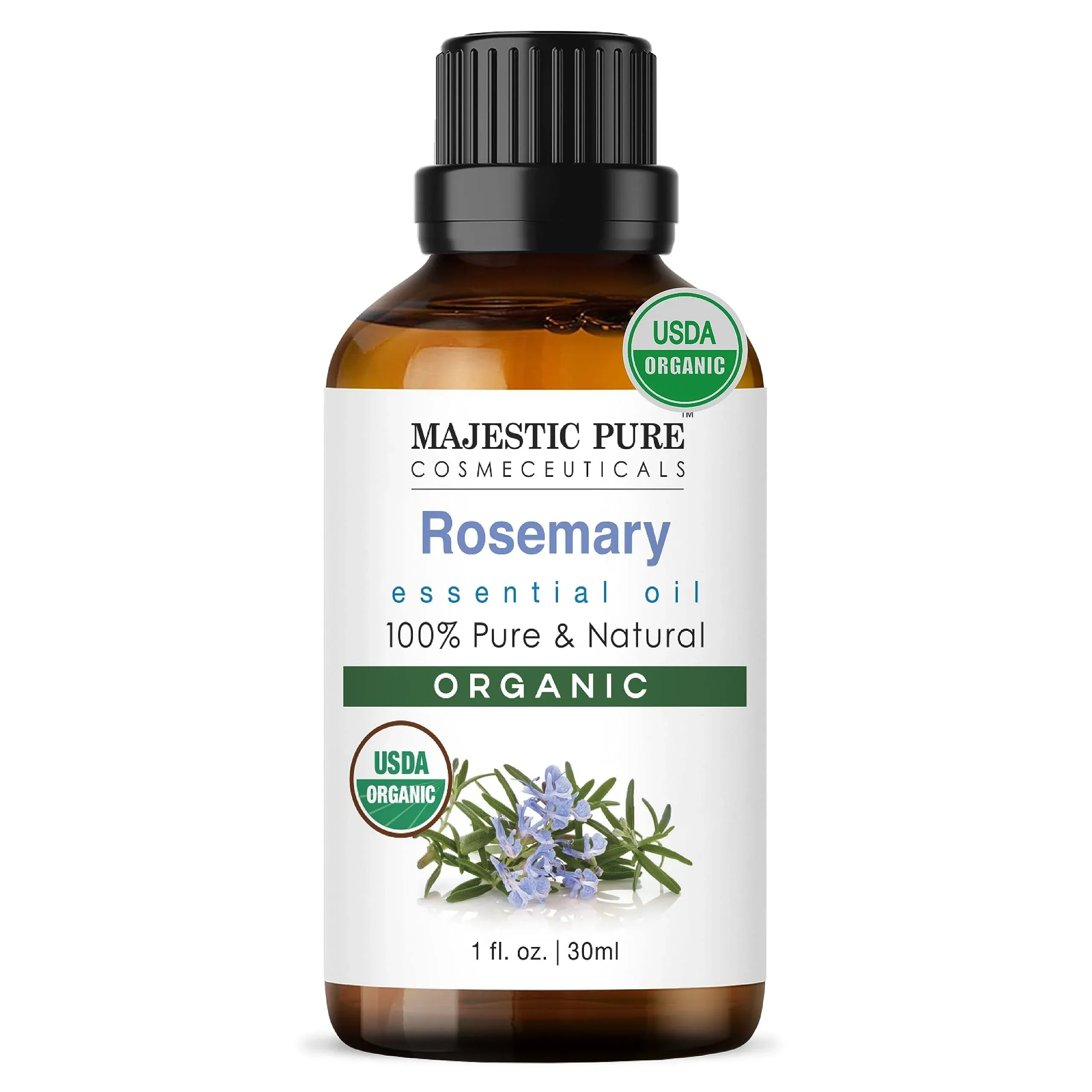 Majestic Pure USDA Organic Rosemary Essential Oil Premium Grade 100 Organic Premium Rosemary Oil for Hair Growth Skin Fac