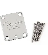 Genuine Fender AM/American Series Corona Neck Plate with Microtilt - Chrome