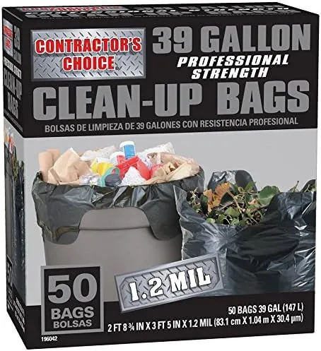 Contractor's Choice 50-Count 39-Gallon Outdoor Construction Trash Bags