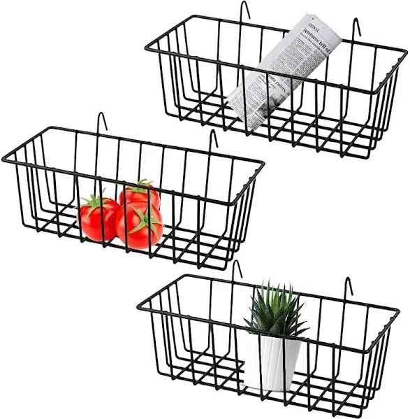 3 pack Grid Wall Wire Baskets