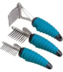 Ergonomic Dematting Tools — Molded Tools for Grooming Dogs - 9-Blade Comb, 6⅞...