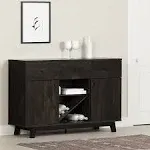 South Shore Bellami Buffet with Wine Storage, Rubbed Black