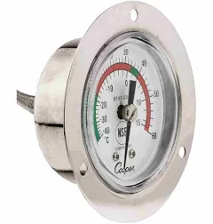 Cooper-Atkins 6812-01-3 Vapor Tension Panel Thermometer with Back Flange, NSF Certified, -40/60°F Temperature Range