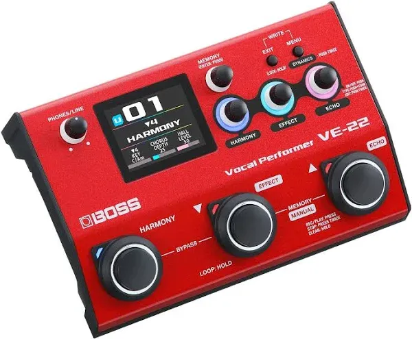 BOSS VE-22 Vocal Performer Portable Multi-Effects Processor and 50 Presets