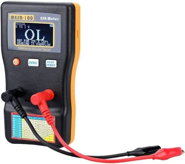 Signstek MESR-100 V2 Auto Ranging in Circuit ESR Meter Capacitor Tester/Low Ohm Meter Up to 0.01 to 100R, Support in Measuring Capacitance Resistance Circuit