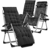 MoNiBloom Zero Gravity Lounge Chairs Set of 2 with Cushion, Padded Patio Anti...