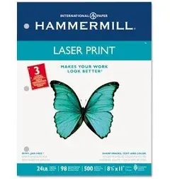 3 X Hammermill Laser Print, 24lb 8-1/2 x 14 Inch, 98 Bright, 500 Sheets/1 Ream (104612)