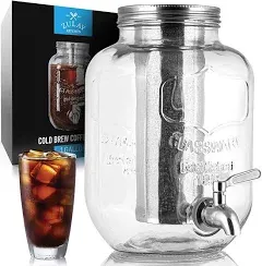 1 Gallon Cold Brew Coffee Maker - Large Iced Tea &amp; Cold Brew Pitcher  (Gold)