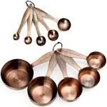 Copper Measuring Cups and Spoons Set, Stainless Steel 10 Piece Set, Stackable...