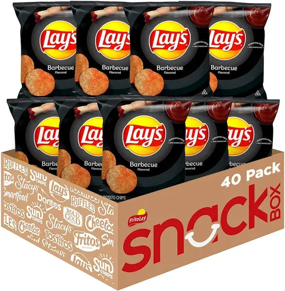 Lay's Barbecue Flavored Potato Chips, 40 Count