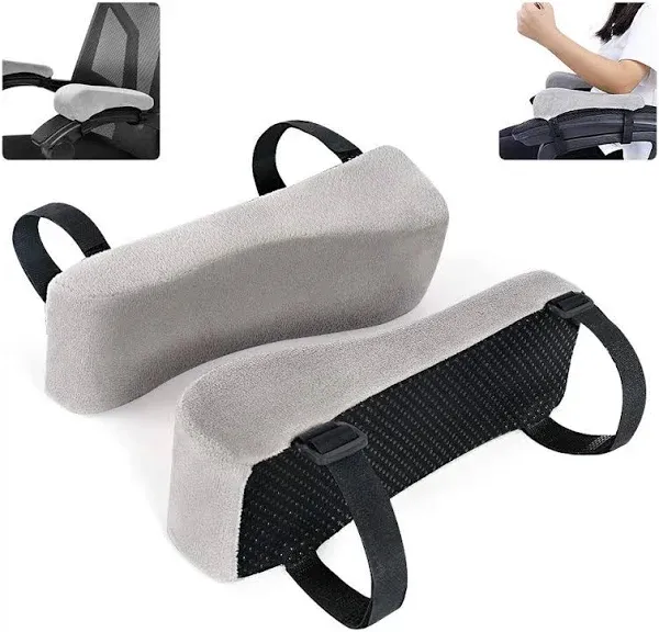 Bokemar Memory Foam Arm Rest Office Chair Armrest Pads Elevated Sloped Armrest Universal Cushion