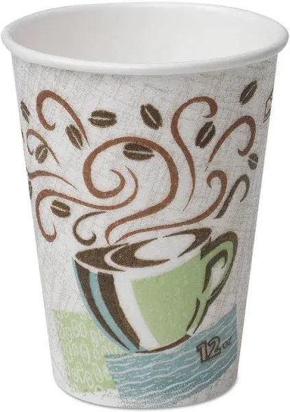 DIXIE Perfectouch Paper Hot Cups 10 oz Coffee Haze Design 25 Pack