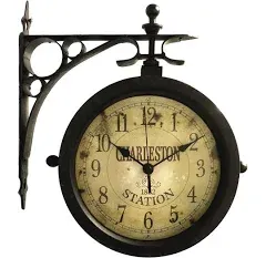 Charleston 8 in. Round Outdoor Wall Clock