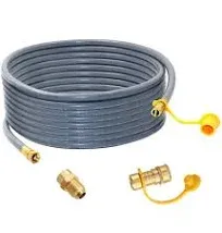 24 Feet 1/2-Inch ID Natural Gas Hose Quick Connect/Discon<wbr/>nect Fittings &amp;Amp 3/8