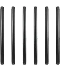 GeilSpace 6 Pack 3/4" × 8" Pre-Cut Black Metal Pipe, Industrial Steel Fits Standard Three Quarters Inch Black Threaded Pipes and Fittings - Vintage DIY Industrial Shelving (3/4" × 8", Black)