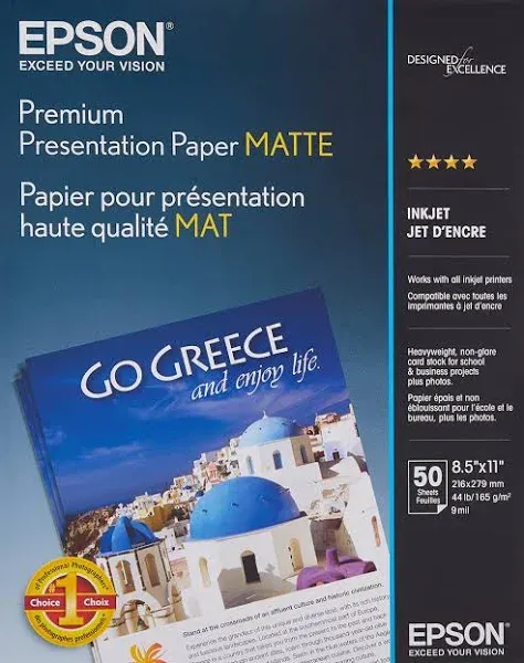 Epson S041257 Matte Paper Heavyweight Letter 8.5&#034; X 11&#034; -  50 Sheets