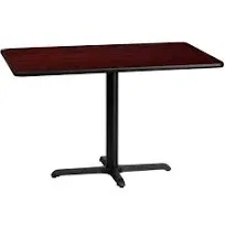 Flash Furniture 30&#034; x 48&#034; Restarant Dining Table in Black and Mahogany