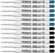 Parker Compatible Gel Ink Ballpoint Refills 12 Pack0.7mm Medium Point-Black