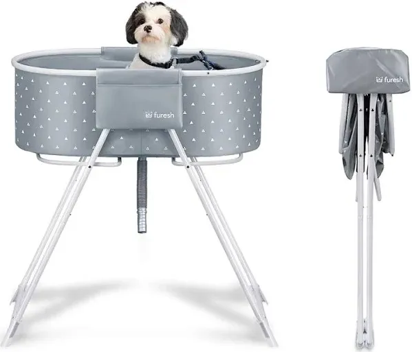 Furesh Elevated Folding Pet Bath Tub and Wash Station for Bathing, Shower and Grooming