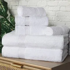 Superior Egyptian Cotton 6-Piece Towel Set White