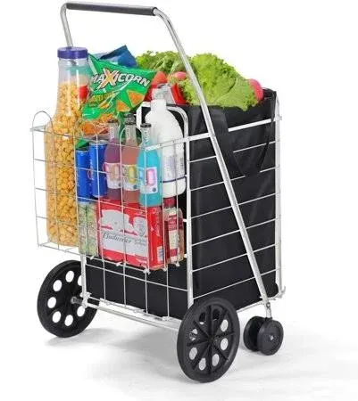 QRInnovations Folding Grocery Basket Cart