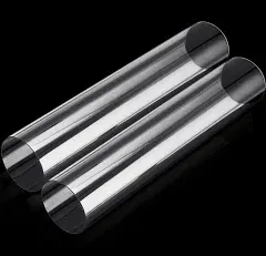 FengWu 2pcs Acrylic Tube 3'' (75mm) OD x 2mm Wall Thickness Clear Plastic Pipe Tube 15.5'' Length Clear PVC Pipe Round Polycarbonate Tubing Chemical