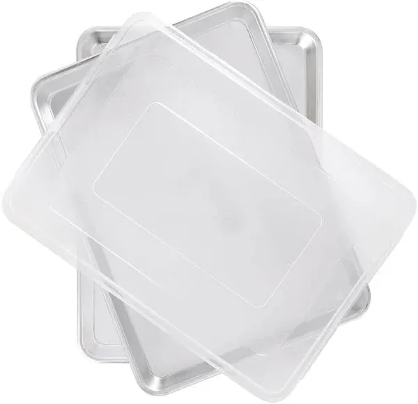 Nordic Ware Naturals Two Half Sheets with Lid Set, 3-Pieces