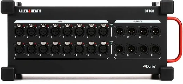 Allen & Heath - AH-DT168 - Allen & Heath 16in x 8out Dante audio expander with dLive 96kHz mic preamps, 48kHz / 96kHz