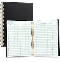 SUNEE Teacher Class Record Book for 11-12 weeks, 36 Names, 8.5x11 Inch, 102 Pages (51 Sheets), 100gsm Thick Paper, Larger Grade Recording for up to 36 Students with Water-Resistant Plastic Cover,Black