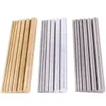 Glarks 21pcs 3 Sets of Metals Round Rod Lathe Bar Stock for DIY Golden,Silver 