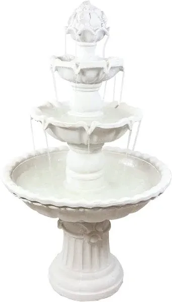 Sunnydaze FC-73850 Grand Courtyard 80&#034; 4 Tiered Outdoor Water Fountain Earth New