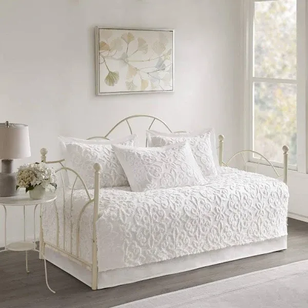 Sabrina - Twin 5 Piece Tufted Daybed Set - Off White